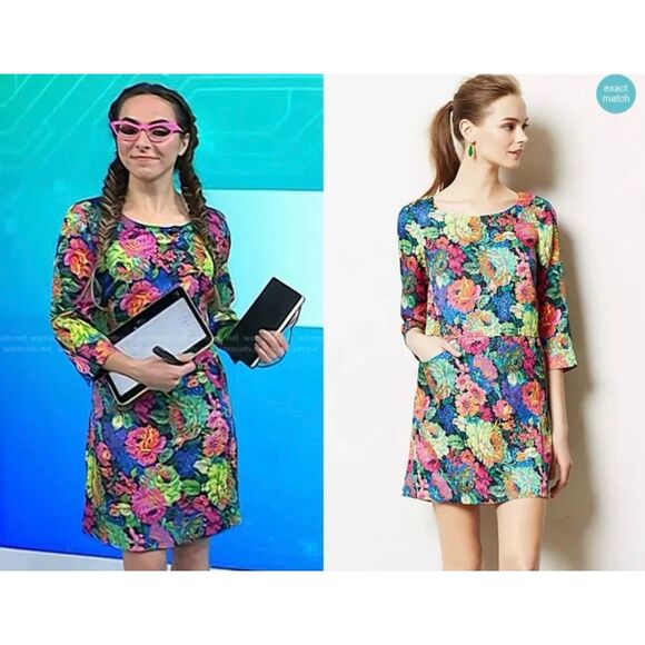 ANTHROPOLOGIE Dress HD IN PARIS Tropicalist Shift Size XS • BLOGGER FAVORITE • - Picture 5 of 13